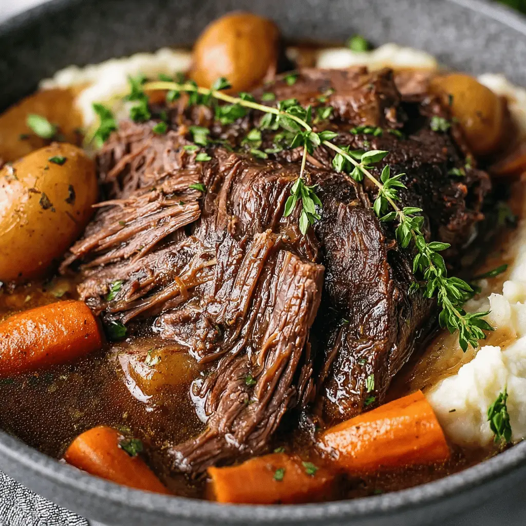 Slow Cooker Garlic Herb Pot Roast: Easy Comfort Food Delight