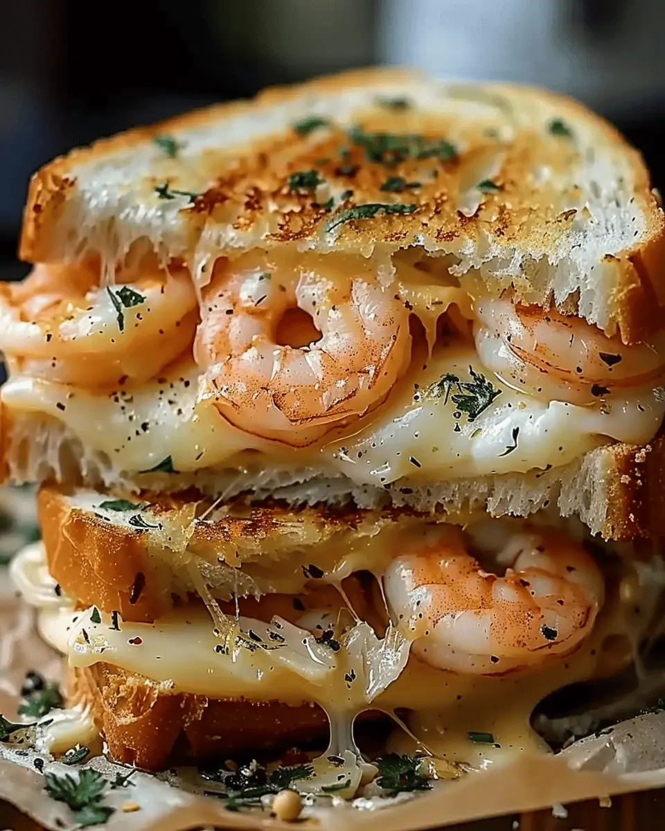 Ultimate Cheesy Garlic Bread Sandwich: Indulgent Shrimp Grilled Cheese
