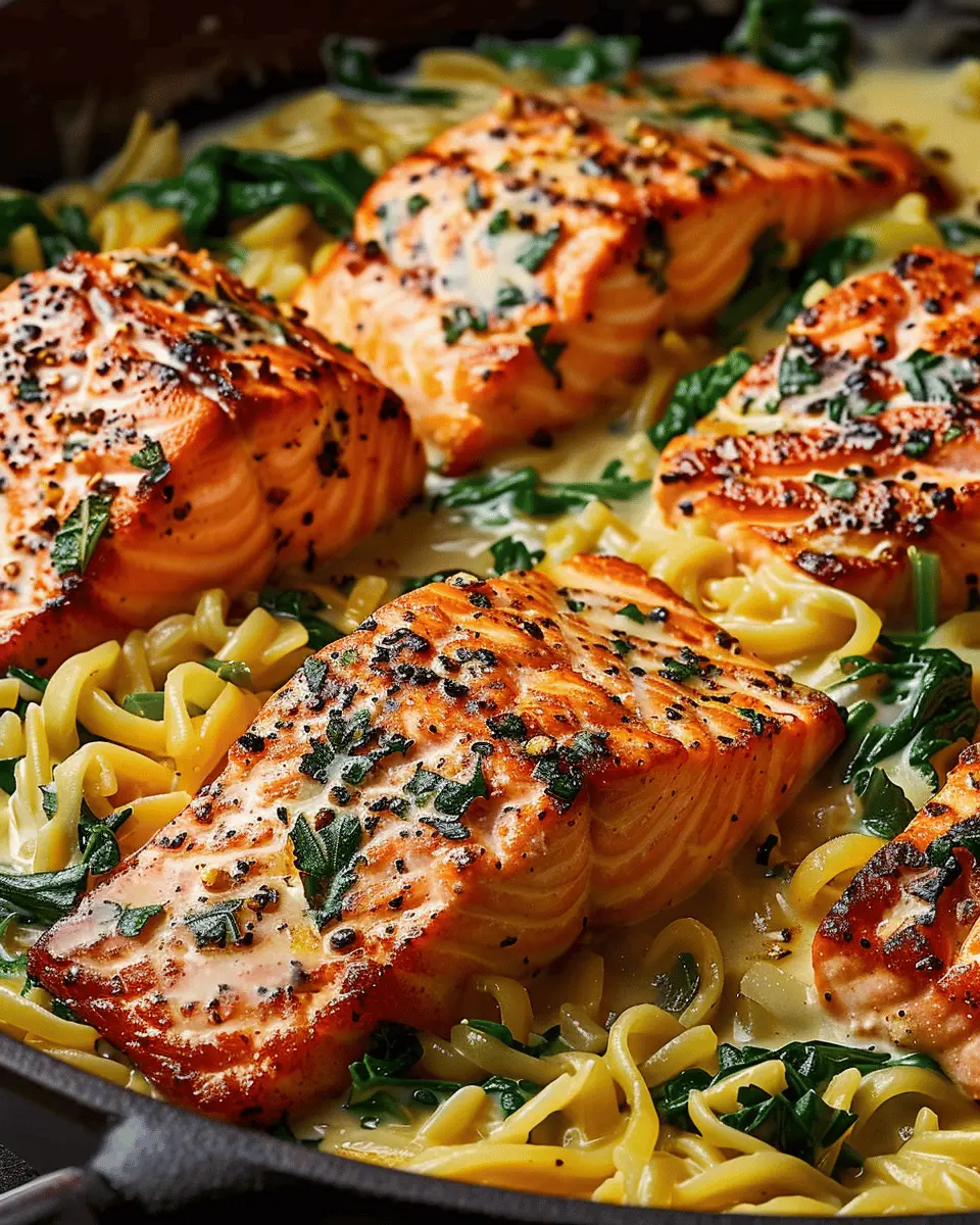 Creamy One-Skillet Salmon with Turkey Bacon Delightfully Easy