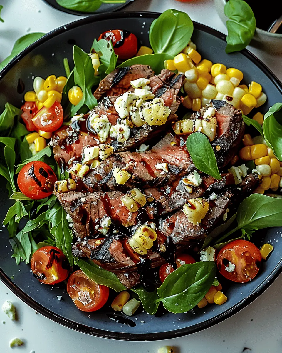Balsamic Steak Salad: Indulgent Gorgonzola and Grilled Corn Delight