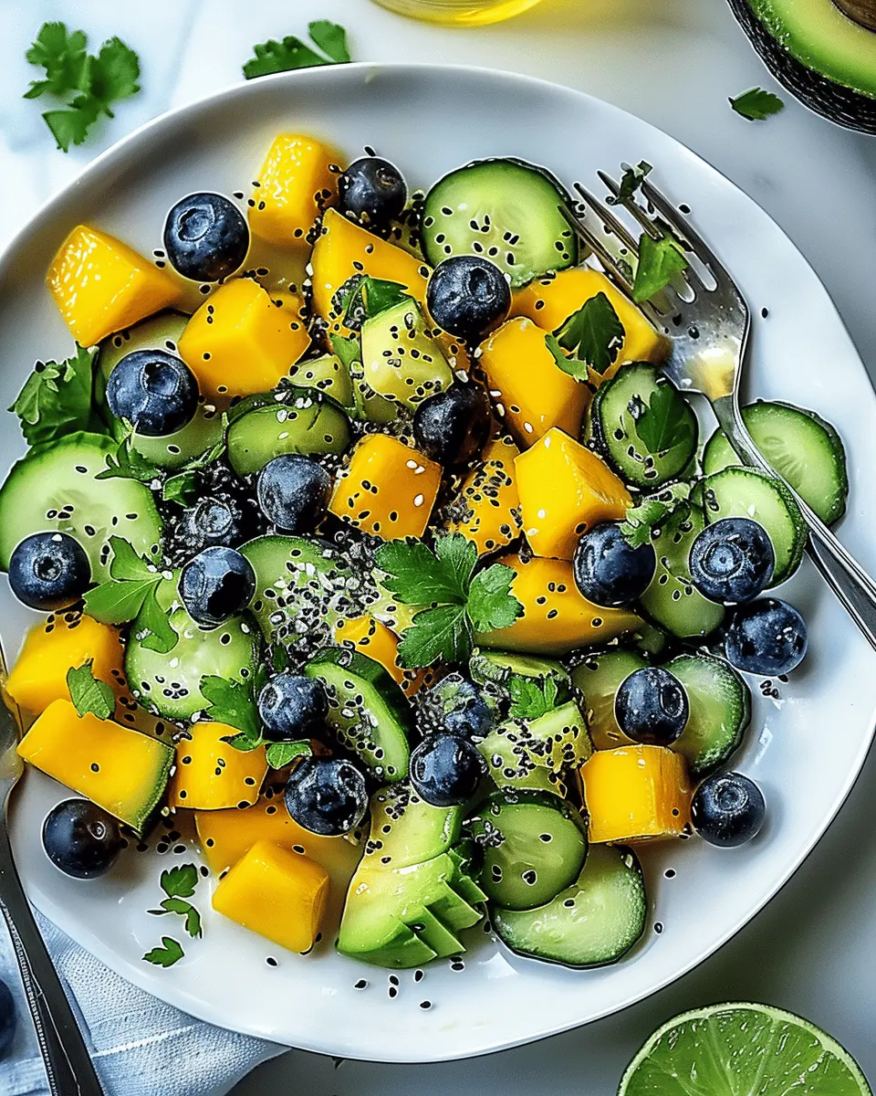 Mango Cucumber Salad: A Fresh, Easy Dish with Blueberries and Avocado