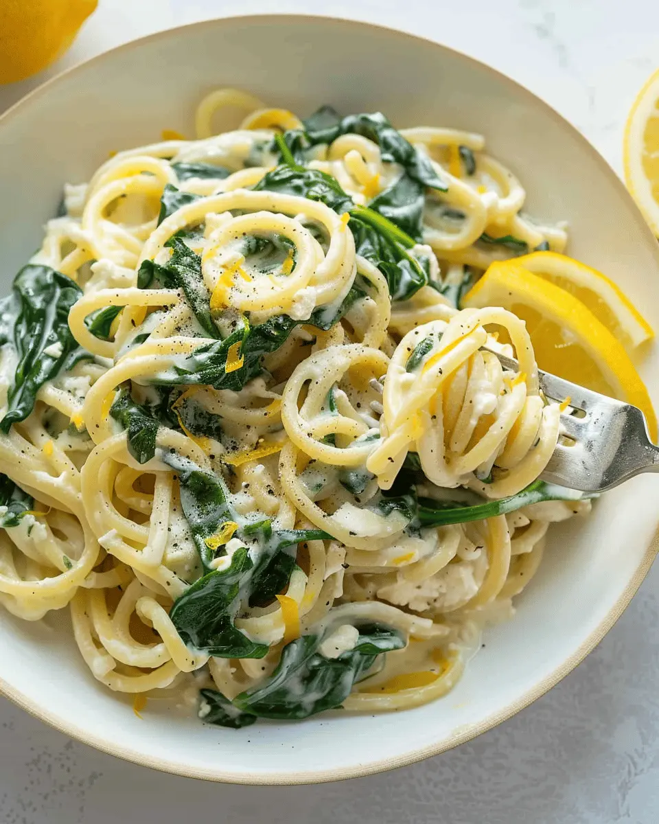 Lemon ricotta pasta: A creamy delight with spinach and turkey bacon