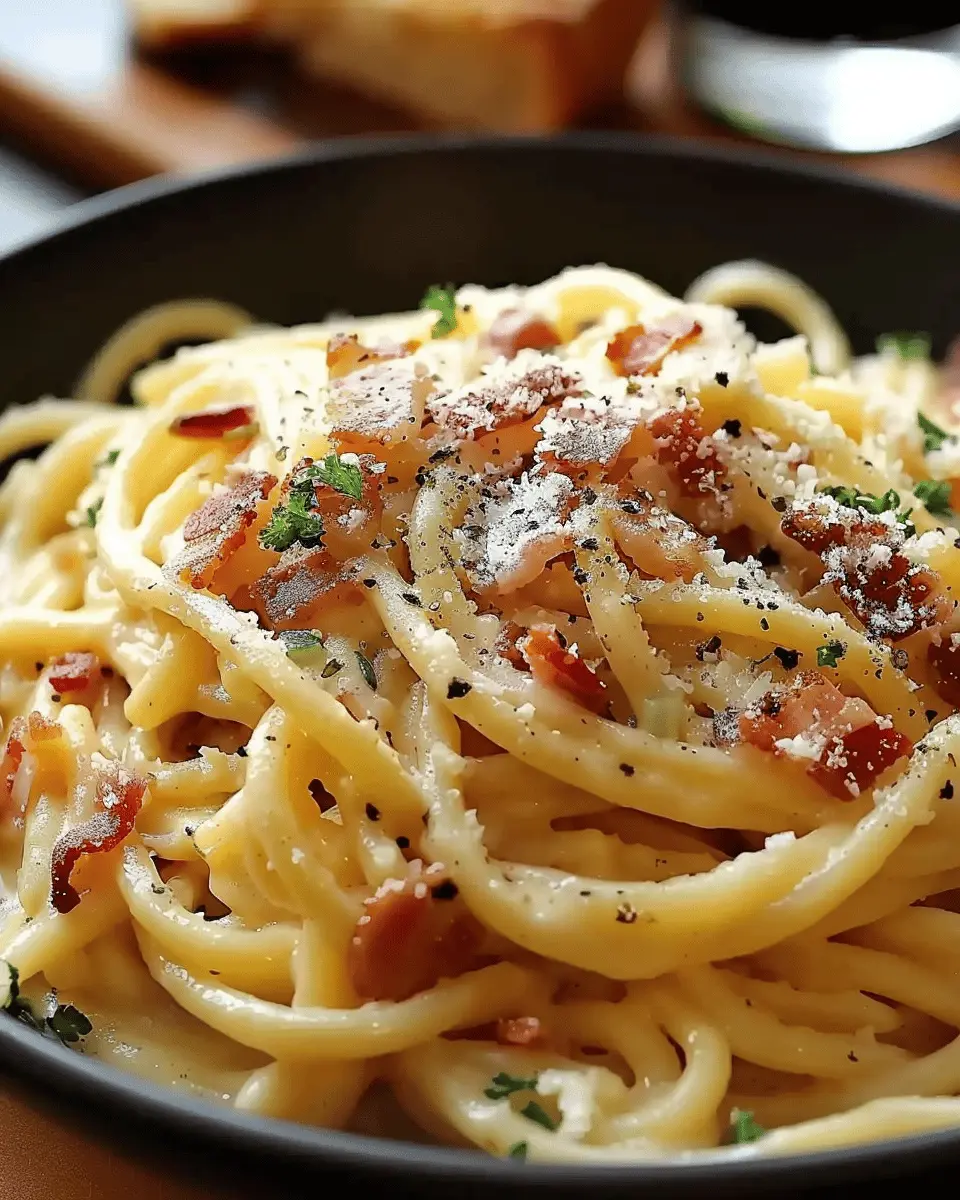 Classic Bacon Carbonara Pasta with Turkey Bacon – Quick & Easy Delight