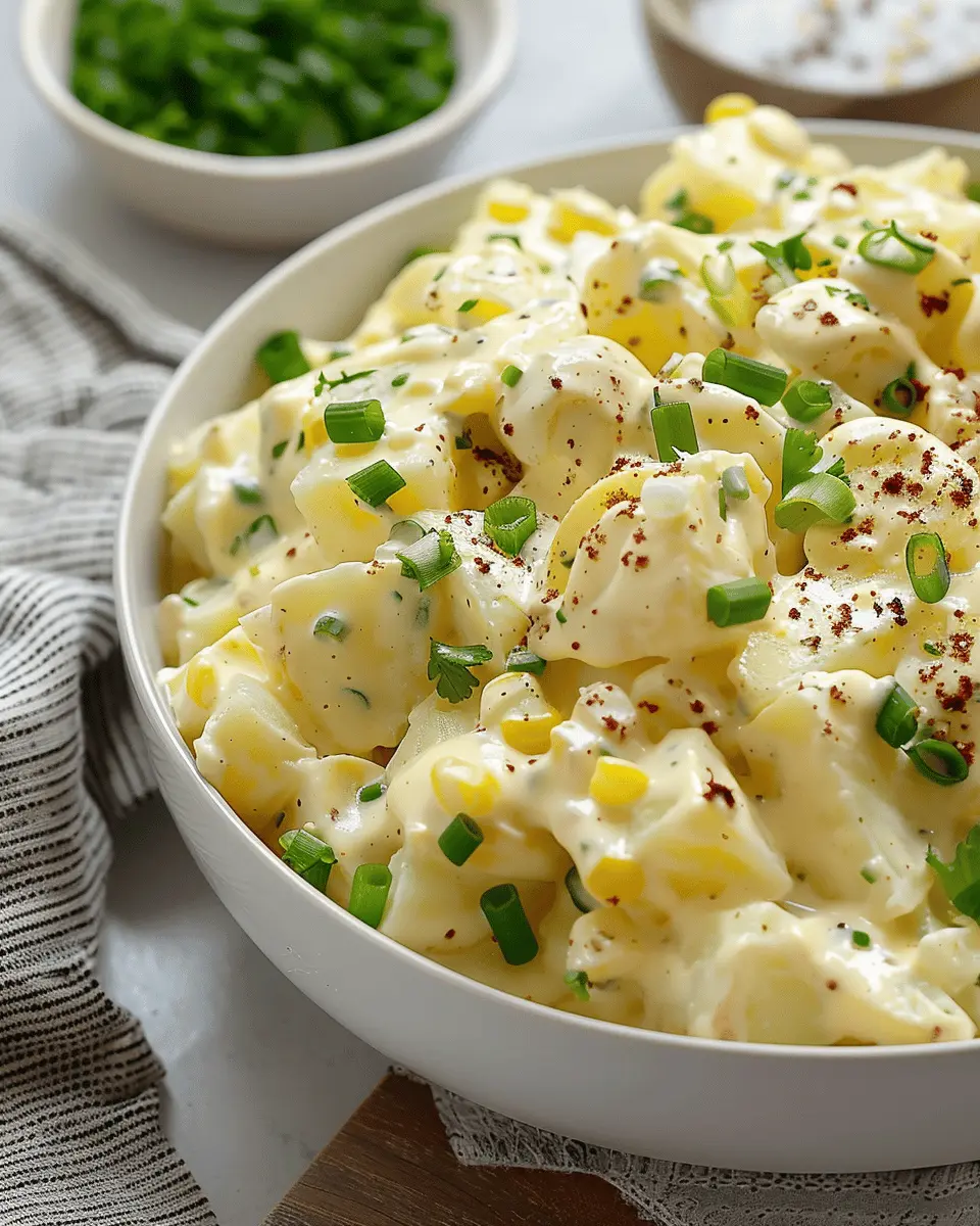 Creamy Potato Salad Recipe with Turkey Bacon and Chicken Ham Delight