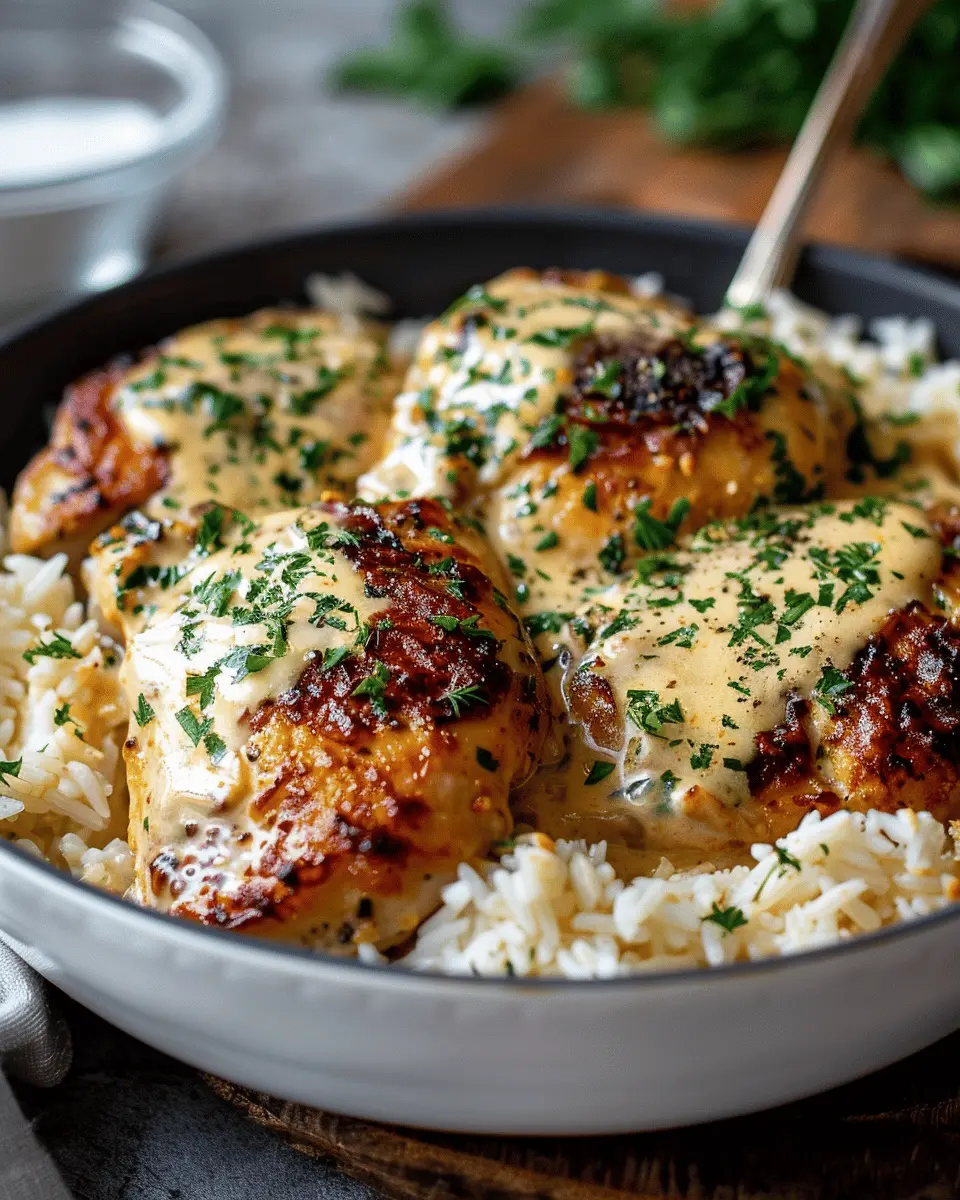 Creamy Smothered Chicken and Rice: Indulgent Comfort Food Made Easy
