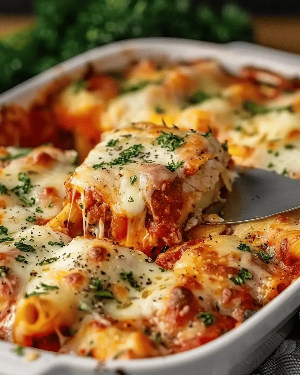 dump-and-bake chicken parmesan casserole: easy family favorite