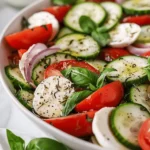 Fresh Cucumber Caprese Salad