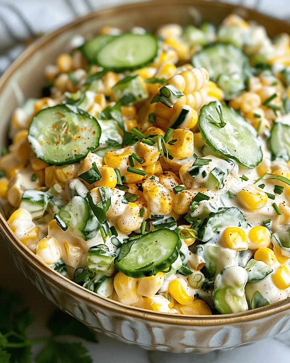 Street Corn Creamy Cucumber Salad: A Refreshing Twist for Summer