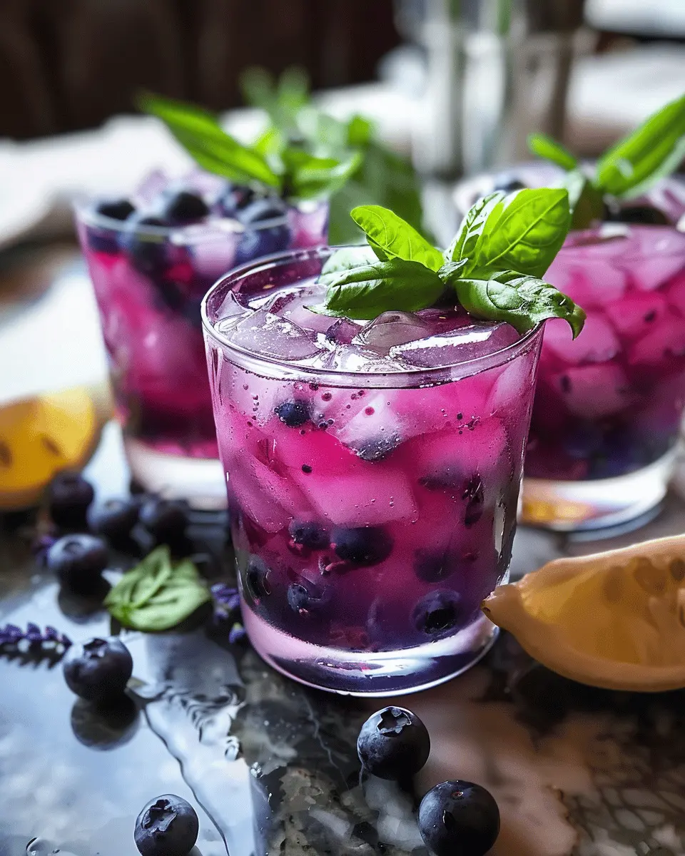 Blueberry Basil Lemon Lavender Mocktail: Easy Refreshing Delight
