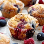 Bakery Style Mixed Berry Muffins