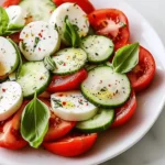 Fresh Cucumber Caprese Salad