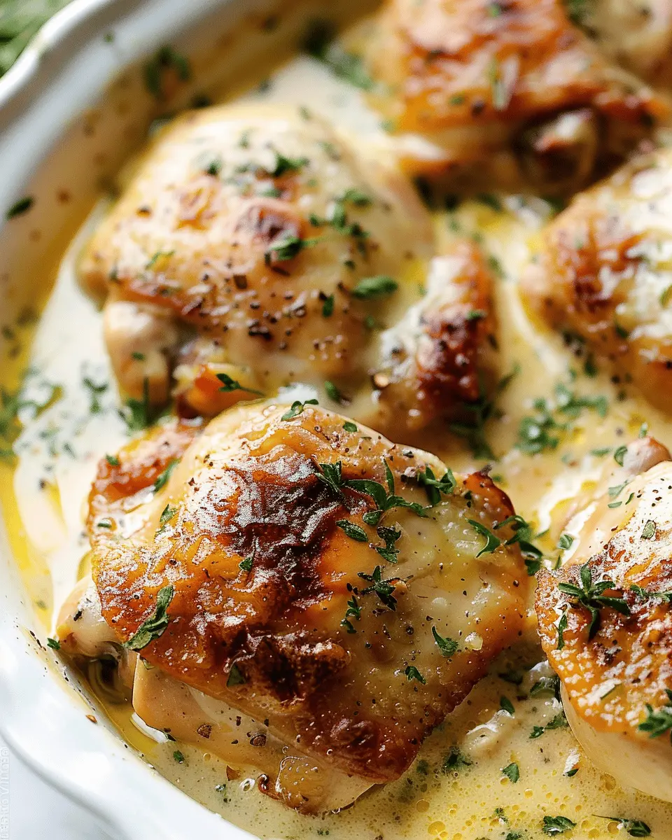Creamy Oven Baked Chicken Thighs: Deliciously Juicy and Easy to Make