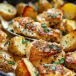 Garlic Parmesan Chicken and Potatoes Skillet