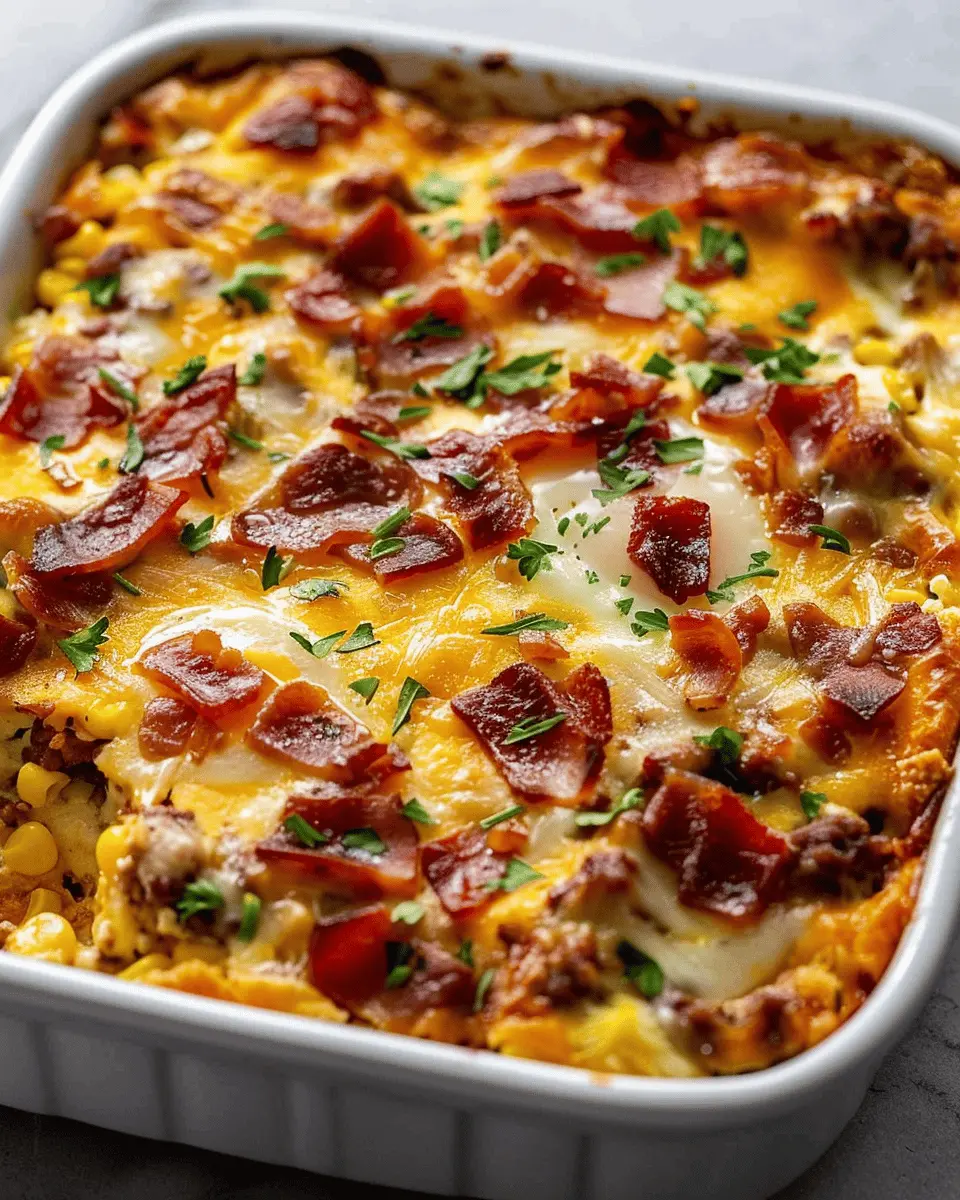 Crack Breakfast Casserole: Easy Turkey Bacon & Chicken Ham Delight
