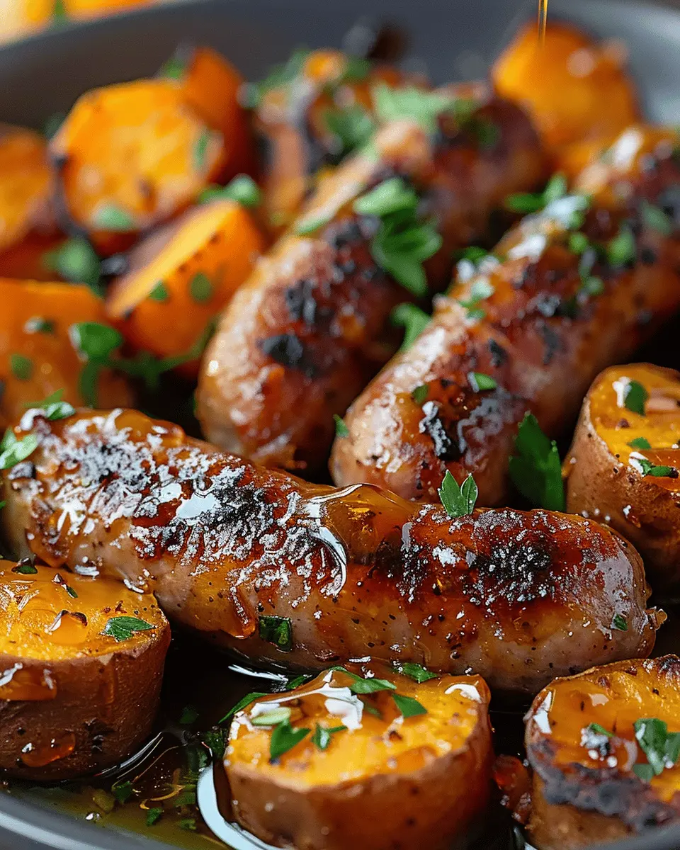 Sausage and Sweet Potatoes: Easy Honey Garlic Sauce Delight