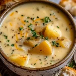 Hearty Cheddar Garlic Herb Potato Soup Recipe Cheddar cheese block