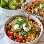 High-Protein Chicken Cottage Cheese Enchilada Bowls