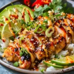 Sweet Chili Chicken Bowl with Coconut Lime Drizzle