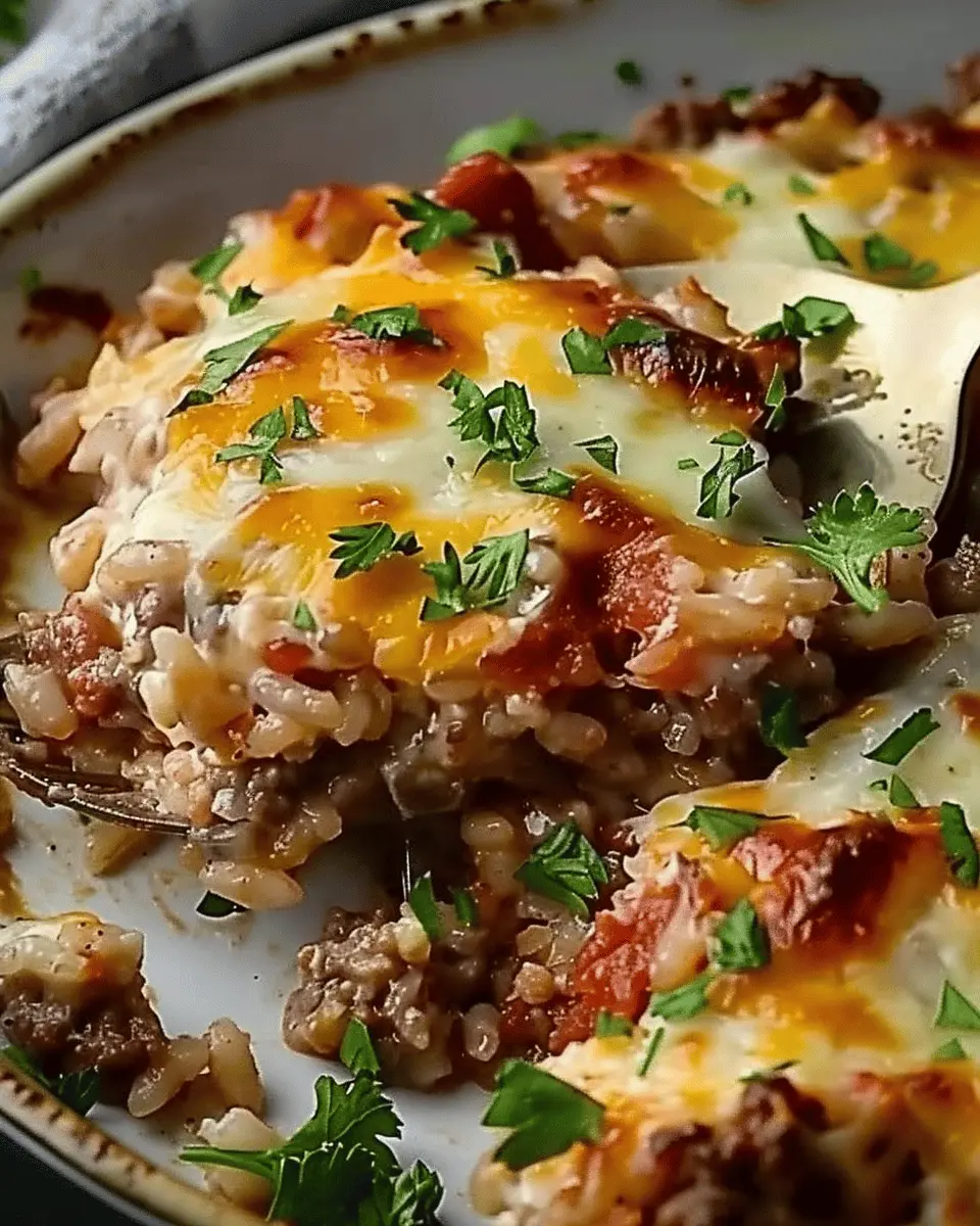 Cheesy Hamburger Rice Casserole: A Cozy Indulgent Delight