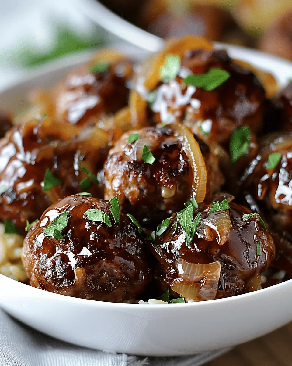 Crockpot French Onion Meatballs Recipe: Easy Turkey Bacon Delight