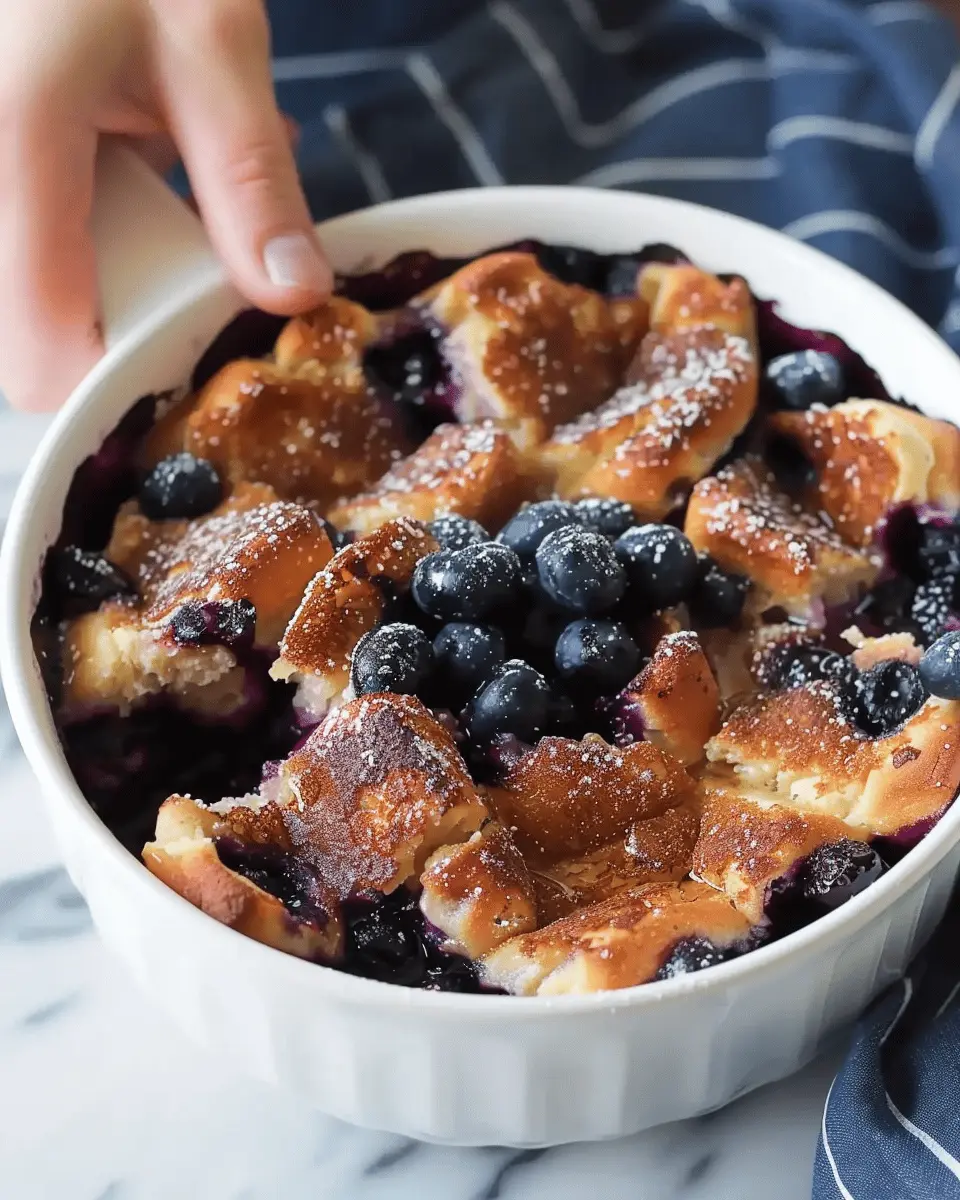 Overnight Blueberry French Toast Casserole with Turkey Bacon Delight