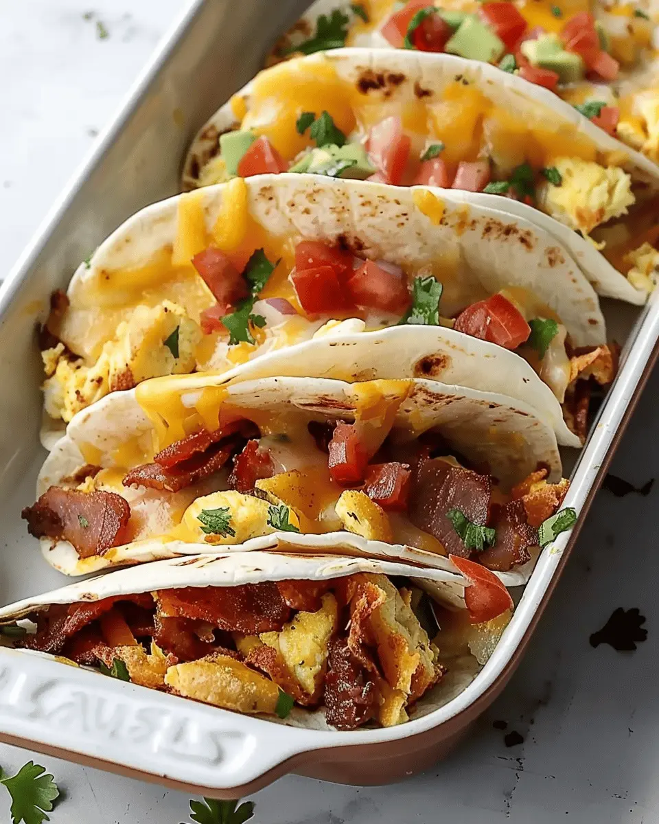 Tasty Baked Breakfast Tacos with Turkey Bacon and Chicken Ham