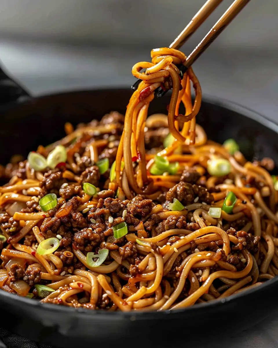 Easy Mongolian Ground Beef Noodles Recipe for a Quick Meal Delight