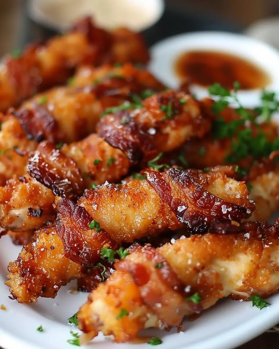 Easy Homemade Turkey Bacon Brown Sugar Chicken Tenders Delight