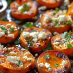 Roasted Sweet Potato Rounds with Honey & Feta