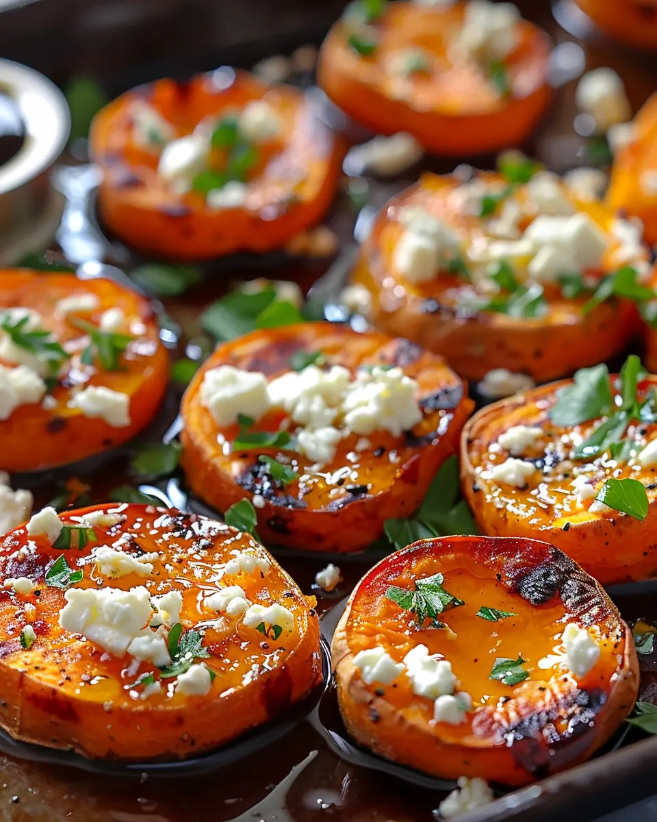 Roasted Sweet Potato Rounds with Honey &amp; Feta: Easy and Delicious