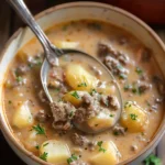 Cheesy Beef and Potato Soup