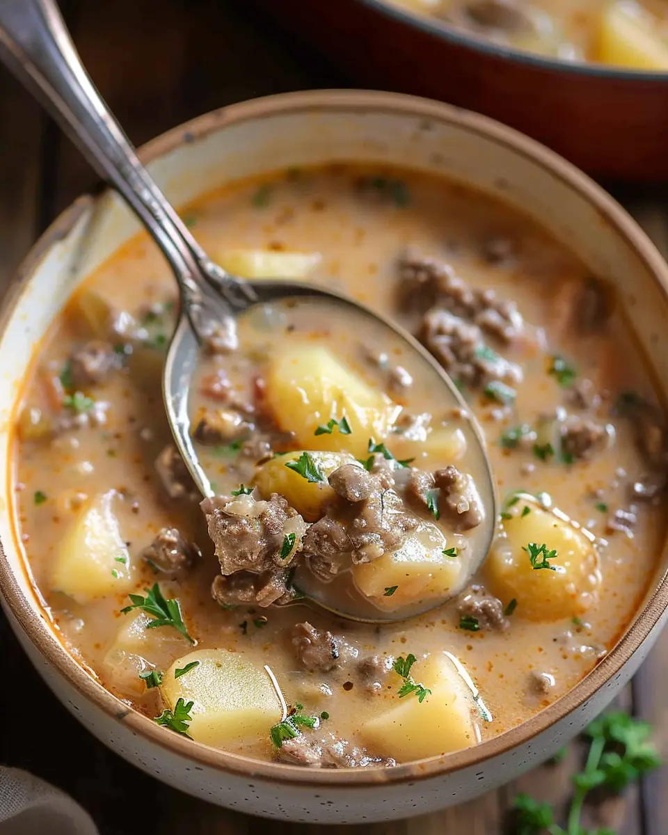Cheesy Beef and Potato Soup: The Heartwarming Comfort Dish