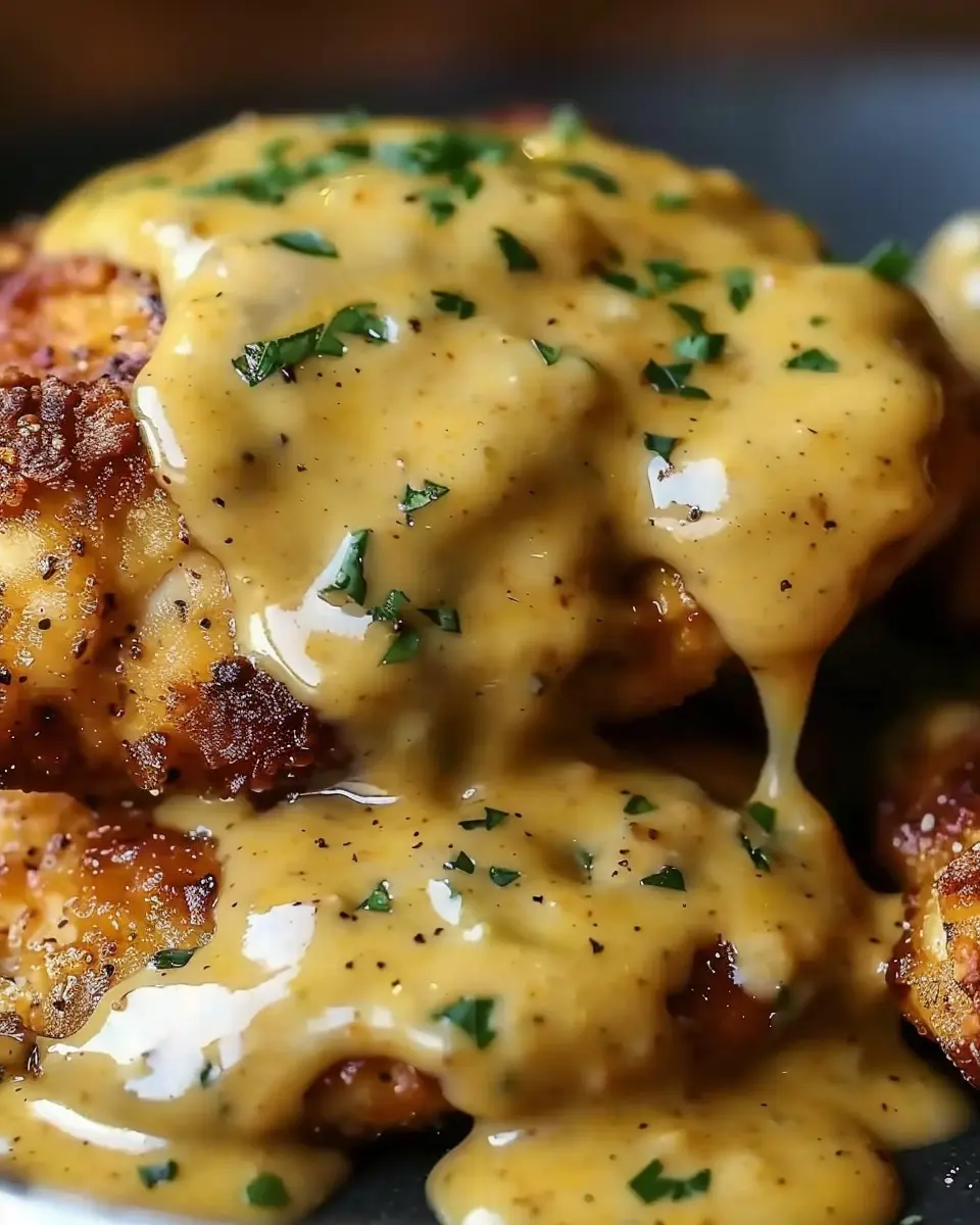 Pretzel Chicken with Mustard-Cheddar Sauce: A Juicy Twist on Comfort Food