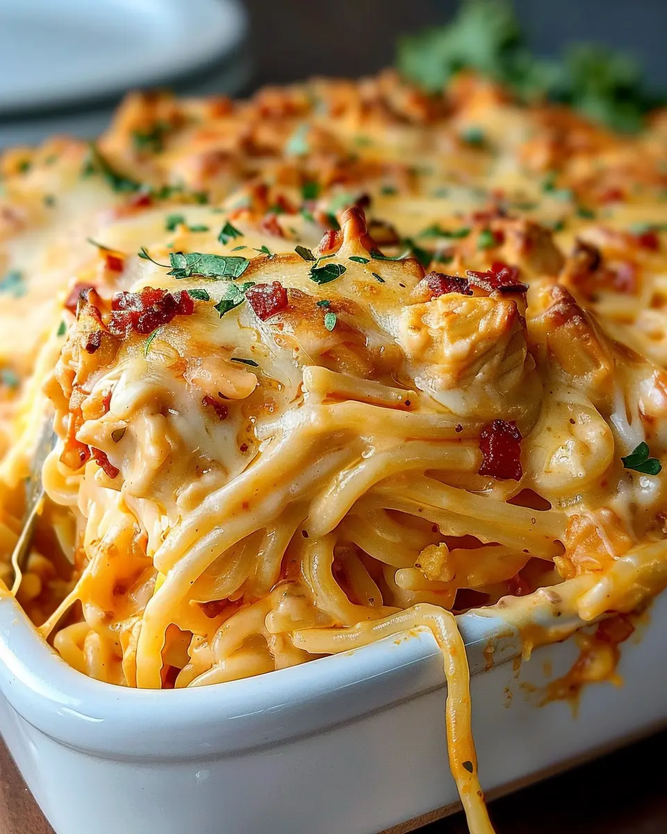 Irresistible Spicy Southern Cheesy Chicken Spaghetti Casserole Delight