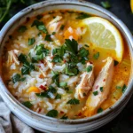 Lemon Ginger Turmeric Chicken and Rice Soup