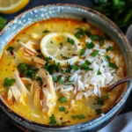 Lemon Ginger Turmeric Chicken and Rice Soup
