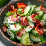 Crunchy Cucumber Salad with Bacon