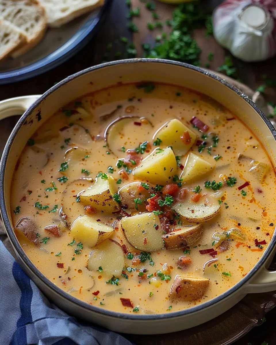Cajun Potato Soup: Easy and Flavorful with Turkey Bacon and Chicken Ham