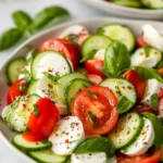 Fresh Cucumber Caprese Salad