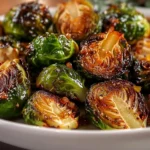 Honey Garlic Roasted Brussels Sprouts