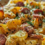 Cheesy Ranch Potatoes and Smoked Sausage