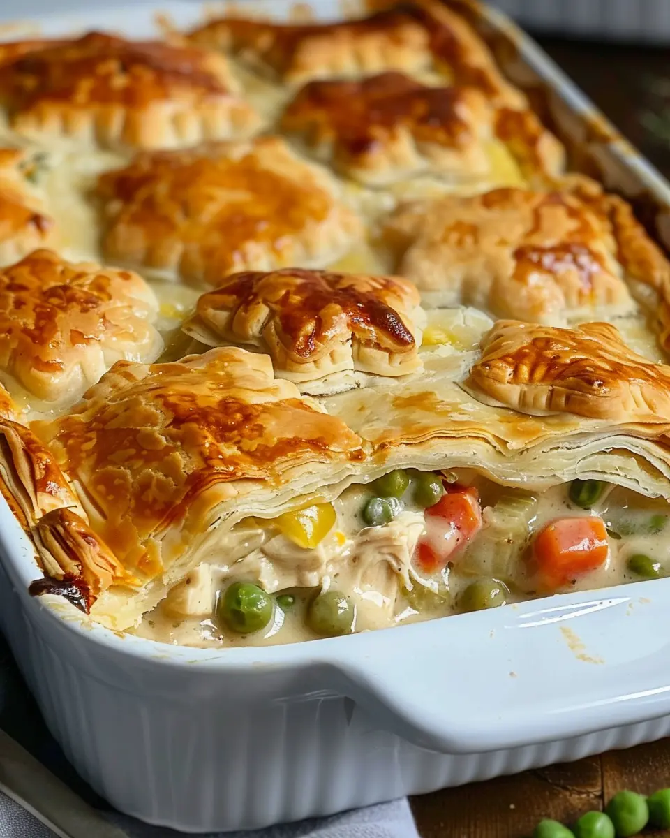 Easy Homemade Chicken Pot Pie Casserole Recipe with Turkey Bacon