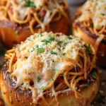 Spaghetti Garlic Bread Bowls