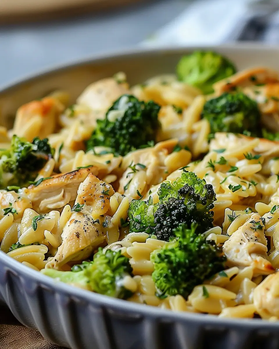 Cheesy Chicken Broccoli Orzo: A Comforting Weeknight Delight