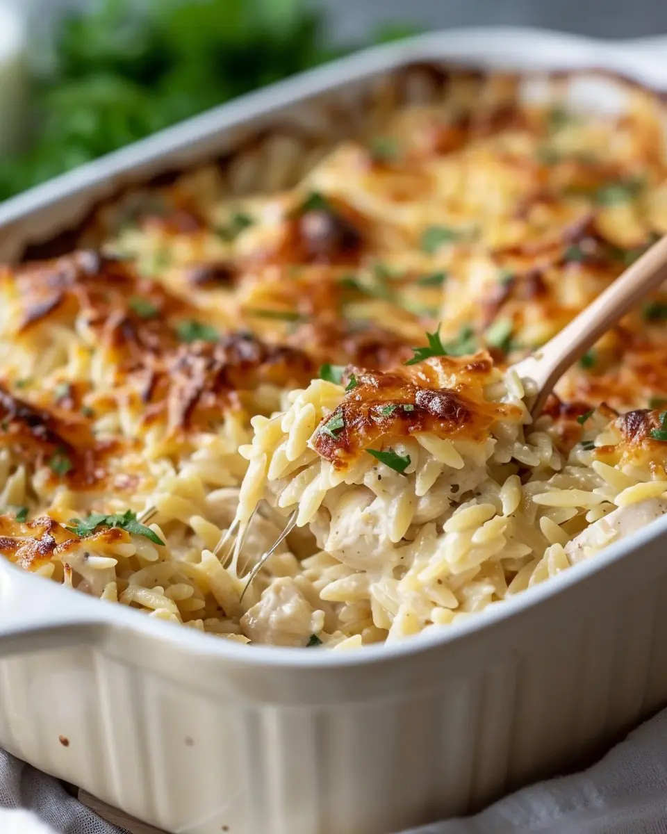 French Onion Chicken Orzo Casserole: Easy One-Pan Comfort Food